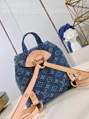 Louis Vuitton LV Backpack Blue Denim 21x12x23cm - 6