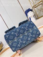 Louis Vuitton LV Backpack Blue Denim 21x12x23cm - 3