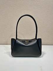 Prada Medium Leather Handbag Black 28x16x10cm - 4