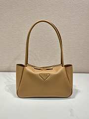 Prada Medium Leather Handbag Tan 28x16x10cm - 1