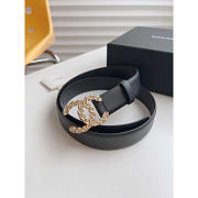 Chanel CC Buckle Leather Belt Black 3cm - 4