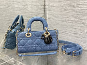 Dior Small Lady D-JOY Blue Cannage Denim 22 x 12 x 5cm - 1