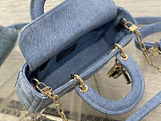 Dior Small Lady D-JOY Blue Cannage Denim 22 x 12 x 5cm - 6