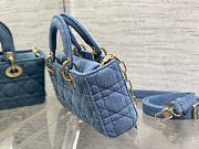 Dior Small Lady D-JOY Blue Cannage Denim 22 x 12 x 5cm - 5