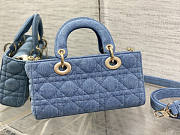 Dior Small Lady D-JOY Blue Cannage Denim 22 x 12 x 5cm - 3