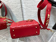 Dior Small Lady Bag Red and Red Hardware 20cm - 3