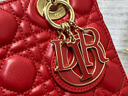 Dior Small Lady Bag Red and Red Hardware 20cm - 4