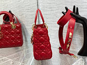 Dior Small Lady Bag Red and Red Hardware 20cm - 5