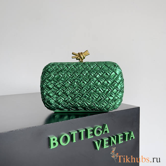 Bottega Veneta Knot Minaudiere Green 20x12x5.5cm - 1