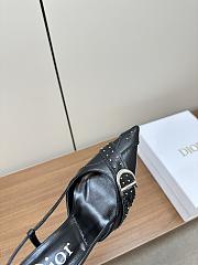 Dior Pointed Toe Slingback Mules Black 10cm - 4