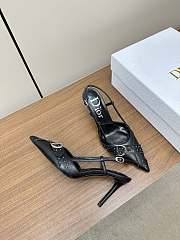 Dior Pointed Toe Slingback Mules Black 10cm - 3