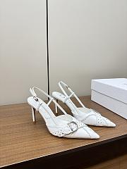 Dior Pointed Toe Slingback Mules White 10cm - 1