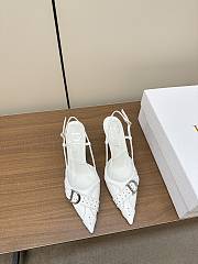 Dior Pointed Toe Slingback Mules White 10cm - 4