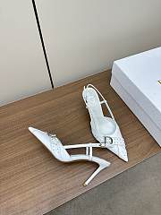 Dior Pointed Toe Slingback Mules White 10cm - 3