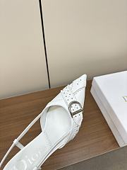 Dior Pointed Toe Slingback Mules White 10cm - 2