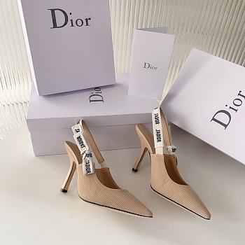 Dior J’adior Slingback Pump Beige Fabric 9.5cm