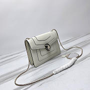 Bvlgari Serpenti Leather Crossbody Bag White 20x14x4.5cm - 5