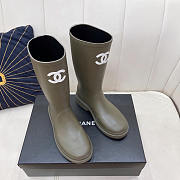 Chanel Rubber Rain Boots Dark Beige - 4