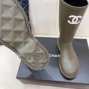 Chanel Rubber Rain Boots Dark Beige - 3