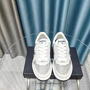 Chanel CC 23C Silver Grey Crystals CC Logo Suede Sneakers - 5