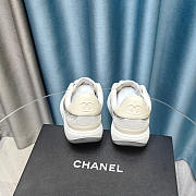 Chanel CC 23C Silver Grey Crystals CC Logo Suede Sneakers - 2