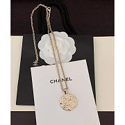 Chanel Pendant Necklace Metal Gold Black And Pink - 2