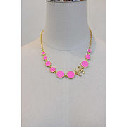 Chanel Necklace Metal Gold Black And Pink - 5