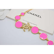 Chanel Necklace Metal Gold Black And Pink - 4