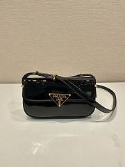 Prada Patent Leather Shoulder Bag Black 20x10x4cm - 1