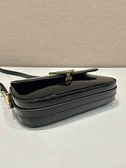 Prada Patent Leather Shoulder Bag Black 20x10x4cm - 2