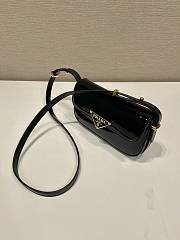 Prada Patent Leather Shoulder Bag Black 20x10x4cm - 5