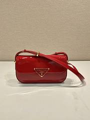 Prada Patent Leather Shoulder Bag Red 20x10x4cm - 1