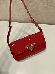 Prada Patent Leather Shoulder Bag Red 20x10x4cm - 5