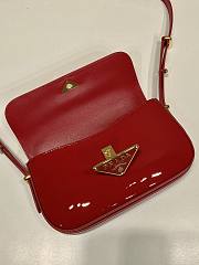 Prada Patent Leather Shoulder Bag Red 20x10x4cm - 2