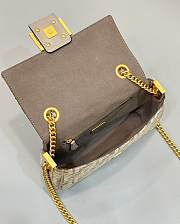 Fendi Baguette Chain Midi Dove Gray Gold 24x7x13cm - 3