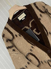 Gucci Reversible GG Mohair Wool Cardigan Beige Brown - 5