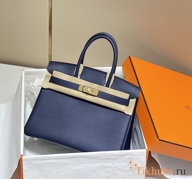 Hermes Birkin Navy Blue Gold Hardware - 1