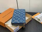 Louis Vuitton LV Zippy Wallet Denim Blue 19.5 x 10.5 x 2.5 cm - 5