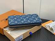 Louis Vuitton LV Zippy Wallet Denim Blue 19.5 x 10.5 x 2.5 cm - 3