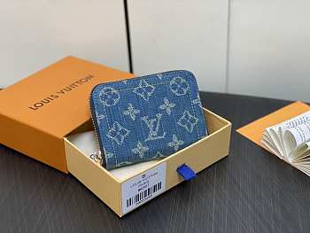 Louis Vuitton LV Zippy Coin Purse Denim 11 x 8.5 x 2 cm