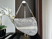 Dior Saddle Bag Gray Toile de Jouy Embroidery 25.5x20x6.5cm - 5