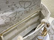 Dior Medium Lady D-Lite Bag Gold-Tone and White Butterfly 24 x 20 x 11 cm - 5