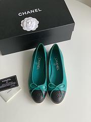 Chanel Ballerina Flat Green Black - 1