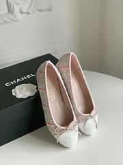 Chanel Ballerina Flat Pink White - 1