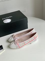 Chanel Ballerina Flat Pink White - 5