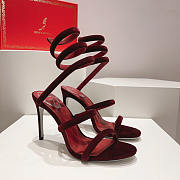 Rene Caovilla Cleo Ankle Strap Heel Sandals Red 10cm - 1