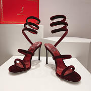 Rene Caovilla Cleo Ankle Strap Heel Sandals Red 10cm - 3