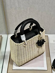 Dior Lady Bag Black Wicker 24cm - 2