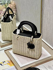 Dior Lady Bag Black Wicker 24cm - 3