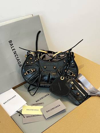 Balenciaga Le Cagole XS Shoulder Bag Black Gold 26x16x8cm